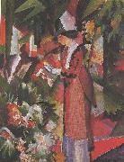 August Macke Walk in flowers Germany oil painting artist